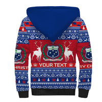 Personalised Samoa Christmas Sherpa Hoodie Samoan Coat Of Arms Manuia Le Kirisimas LT14 - Polynesian Pride