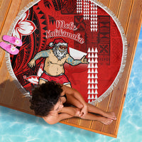 Personalised Hawaii Christmas Beach Blanket Mele Kalikimaka Surfing Santa Claus LT14 - Wonder Print Shop