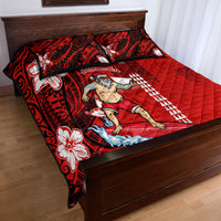 Personalised Hawaii Christmas Quilt Bed Set Mele Kalikimaka Surfing Santa Claus LT14 - Polynesian Pride