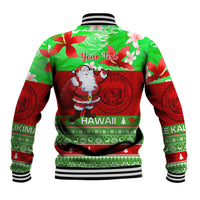 Personalised Hawaii Christmas Baseball Jacket Mele Kalikimaka Hawaiian Santa Tropical Vibes LT14 - Polynesian Pride