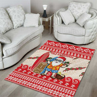 Hawaii Christmas Six Seven Area Rug Mele Kalikimaka Funny Santa 67 Gen Alpha Slang - Polynesian Pride