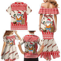 Hawaii Christmas Six Seven Family Matching Mermaid Dress and Hawaiian Shirt Mele Kalikimaka Funny Santa 67 Gen Alpha Slang LT14 - Polynesian Pride