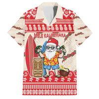 Hawaii Christmas Six Seven Family Matching Off The Shoulder Long Sleeve Dress and Hawaiian Shirt Mele Kalikimaka Funny Santa 67 Gen Alpha Slang LT14 Dad's Shirt - Short Sleeve Red - Polynesian Pride