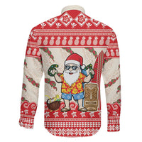Hawaii Christmas Six Seven Family Matching Off The Shoulder Long Sleeve Dress and Hawaiian Shirt Mele Kalikimaka Funny Santa 67 Gen Alpha Slang LT14 - Polynesian Pride