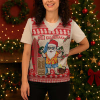 Hawaii Christmas Six Seven Christmas Knitted V-Neck Vest Mele Kalikimaka Funny Santa 67 Gen Alpha Slang - Polynesian Pride