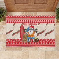 Hawaii Christmas Six Seven Rubber Doormat Mele Kalikimaka Funny Santa 67 Gen Alpha Slang LT14 Red - Polynesian Pride