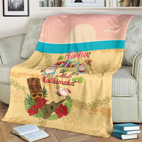 Aloha Hawaii Mele Kalikimaka Blanket Beachy Funny Santa Hawaiian Lei - Polynesian Pride
