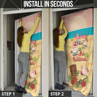 Aloha Hawaii Mele Kalikimaka Door Cover Beachy Funny Santa Hawaiian Lei - Polynesian Pride