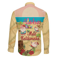 Aloha Hawaii Mele Kalikimaka Family Matching Long Sleeve Bodycon Dress and Hawaiian Shirt Beachy Funny Santa Hawaiian Lei LT14 - Polynesian Pride
