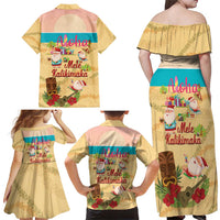 Aloha Hawaii Mele Kalikimaka Family Matching Off Shoulder Maxi Dress and Hawaiian Shirt Beachy Funny Santa Hawaiian Lei LT14 - Polynesian Pride