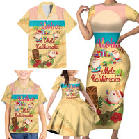Aloha Hawaii Mele Kalikimaka Family Matching Short Sleeve Bodycon Dress and Hawaiian Shirt Beachy Funny Santa Hawaiian Lei LT14 - Polynesian Pride