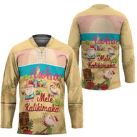 Aloha Hawaii Mele Kalikimaka Hockey Jersey Beachy Funny Santa Hawaiian Lei LT14 - Polynesian Pride