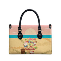 Aloha Hawaii Mele Kalikimaka Leather Bag Beachy Funny Santa Hawaiian Lei - Polynesian Pride