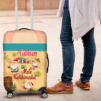 Aloha Hawaii Mele Kalikimaka Luggage Cover Beachy Funny Santa Hawaiian Lei - Polynesian Pride