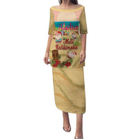 Aloha Hawaii Mele Kalikimaka Puletasi Beachy Funny Santa Hawaiian Lei LT14 Long Dress Yellow - Polynesian Pride