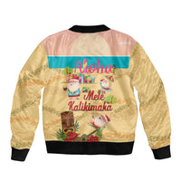 Aloha Hawaii Mele Kalikimaka Sleeve Zip Bomber Jacket Beachy Funny Santa Hawaiian Lei - Polynesian Pride