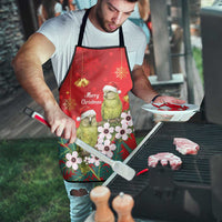New Zealand Kakapo Christmas Apron Owl Parrot Santa Sliver Fern Manuka - Red - Polynesian Pride