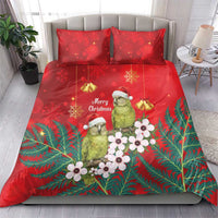 New Zealand Kakapo Christmas Bedding Set Owl Parrot Santa Sliver Fern Manuka - Red - Polynesian Pride