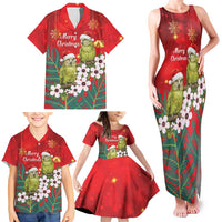 New Zealand Kakapo Christmas Family Matching Tank Maxi Dress and Hawaiian Shirt Owl Parrot Santa Sliver Fern Manuka - Red LT14 - Polynesian Pride