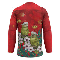 New Zealand Kakapo Christmas Hockey Jersey Owl Parrot Santa Sliver Fern Manuka - Red LT14 - Polynesian Pride