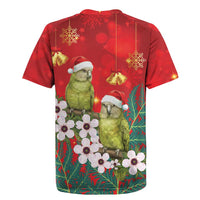 New Zealand Kakapo Christmas Rugby Jersey Owl Parrot Santa Sliver Fern Manuka - Red LT14 - Polynesian Pride