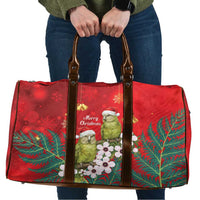 New Zealand Kakapo Christmas Travel Bag Owl Parrot Santa Sliver Fern Manuka - Red - Polynesian Pride