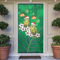 New Zealand Kakapo Christmas Door Cover Owl Parrot Santa Sliver Fern Manuka - Green - Polynesian Pride