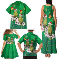 New Zealand Kakapo Christmas Family Matching Tank Maxi Dress and Hawaiian Shirt Owl Parrot Santa Sliver Fern Manuka - Green - Polynesian Pride