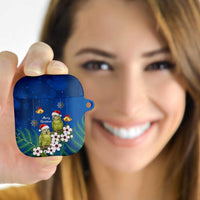 New Zealand Kakapo Christmas AirPods Case Owl Parrot Santa Sliver Fern Manuka - Blue LT14 - Polynesian Pride