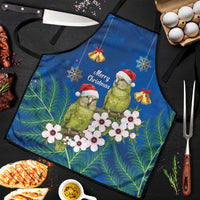 New Zealand Kakapo Christmas Apron Owl Parrot Santa Sliver Fern Manuka - Blue - Polynesian Pride