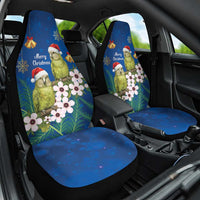 New Zealand Kakapo Christmas Car Seat Cover Owl Parrot Santa Sliver Fern Manuka - Blue LT14 One Size Blue - Polynesian Pride