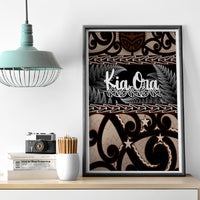 Kia Ora New Zealand Canvas Wall Art Aotearoa Proud Maori With Silver Fern LT14 - Polynesian Pride