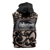Kia Ora New Zealand Sleeveless Zip Hoodie Aotearoa Proud Maori Silver Fern LT14 - Polynesian Pride