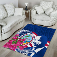 Guam Martin Luther King Jr Day Area Rug I Have A Dream Guahan Seal With Bougainvillea LT14 - Polynesian Pride