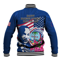 Guam Martin Luther King Jr Day Baseball Jacket I Have A Dream Guahan Seal With Bougainvillea LT14 - Polynesian Pride
