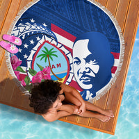 Guam Martin Luther King Jr Day Beach Blanket I Have A Dream Guahan Seal With Bougainvillea LT14 - Polynesian Pride