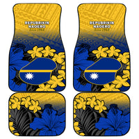Nauru Independence Day Car Mats Repubrikin Naoero Polynesian Pattern LT14 Blue - Polynesian Pride