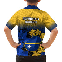 Nauru Independence Day Family Matching Long Sleeve Bodycon Dress and Hawaiian Shirt Repubrikin Naoero Polynesian Pattern LT14 - Polynesian Pride