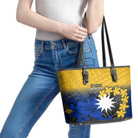 Nauru Independence Day Leather Tote Bag Repubrikin Naoero Polynesian Pattern LT14 - Polynesian Pride