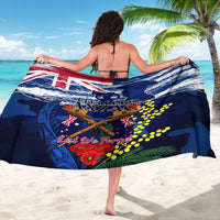 Australia And New Zealand ANZAC Day Sarong Lest We Forget Silver Fern With Golden Wattle LT14 - Polynesian Pride