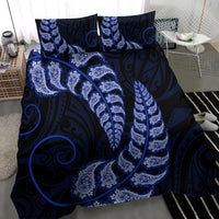 Blue New Zealand Paisley Silver Fern Bedding Set Aotearoa Maori LT14 - Polynesian Pride