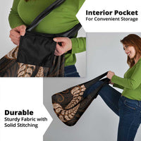 Brown New Zealand Paisley Silver Fern Grocery Bag Aotearoa Maori