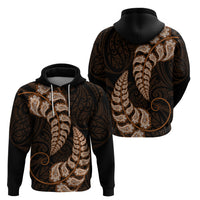 Brown New Zealand Paisley Silver Fern Hoodie Aotearoa Maori LT14 - Polynesian Pride
