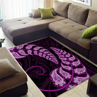 Purple New Zealand Paisley Silver Fern Area Rug Aotearoa Maori LT14 - Polynesian Pride