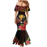 Hawaii Iwa Bird Family Matching Mermaid Dress and Hawaiian Shirt Great Frigatebird Kanaka Tropical Hippie Style LT14 - Polynesian Pride