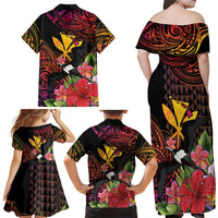 Hawaii Iwa Bird Family Matching Off Shoulder Maxi Dress and Hawaiian Shirt Great Frigatebird Kanaka Tropical Hippie Style LT14 - Polynesian Pride