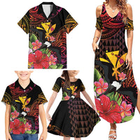 Hawaii Iwa Bird Family Matching Summer Maxi Dress and Hawaiian Shirt Great Frigatebird Kanaka Tropical Hippie Style LT14 - Polynesian Pride