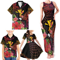 Hawaii Iwa Bird Family Matching Tank Maxi Dress and Hawaiian Shirt Great Frigatebird Kanaka Tropical Hippie Style LT14 - Polynesian Pride