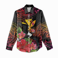 Hawaii Iwa Bird Women Casual Shirt Great Frigatebird Kanaka Tropical Hippie Style LT14 - Polynesian Pride