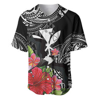 Hawaii Iwa Bird Baseball Jersey Great Frigatebird Kanaka Tropical Flowers - Polynesian Pride